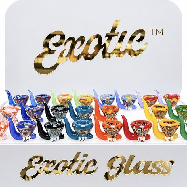 EXOTIC 14MM HORN EXOTIC GLASS BOWL-CC547