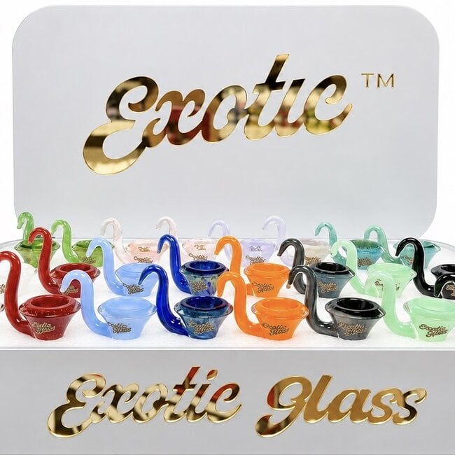 EXOTIC 14MM SWAN HANDLE EXOTIC GLASS BOWL