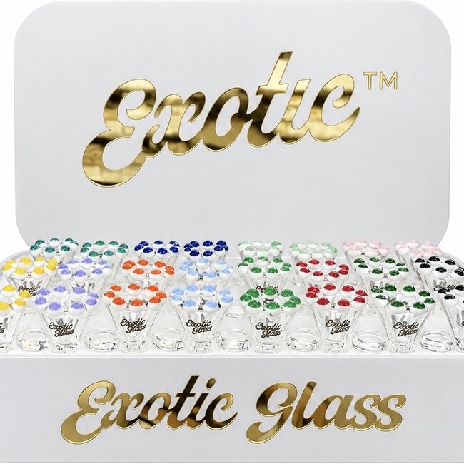 EXOTIC 14MM EIGHT EYEBALL EXOTIC GLASS BOWL-CC431