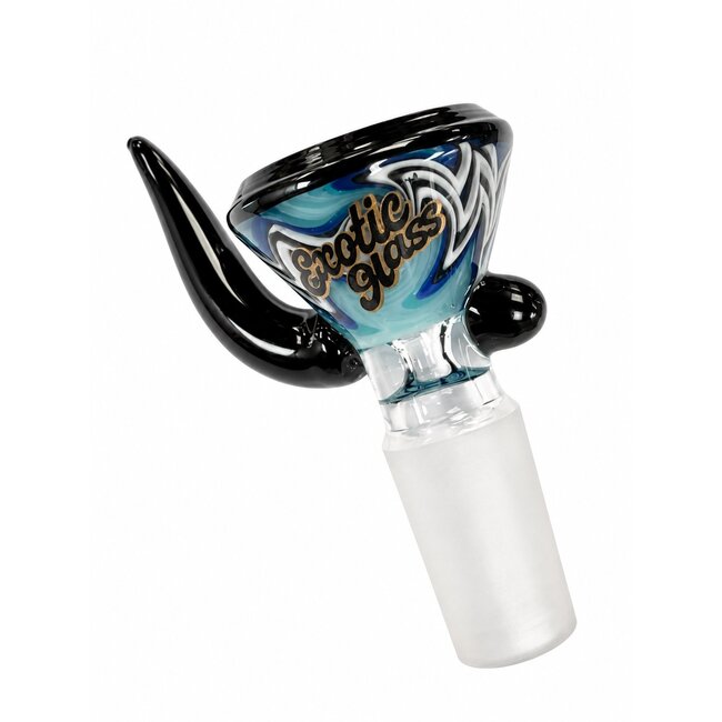 EXOTIC 14MM HORN EXOTIC GLASS BOWL-CC547