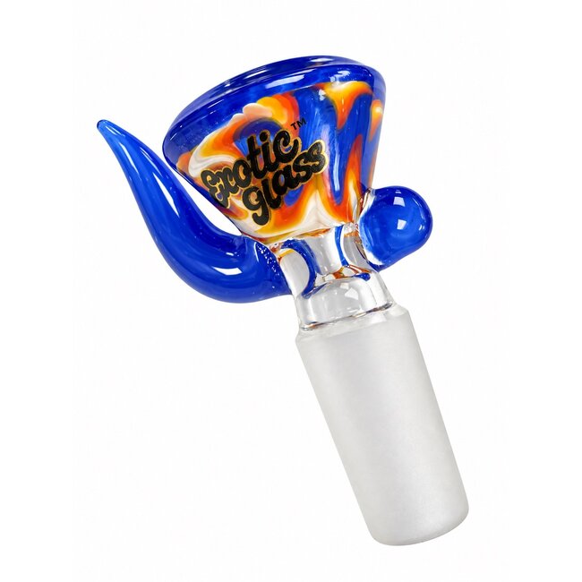 EXOTIC 14MM HORN EXOTIC GLASS BOWL-CC547