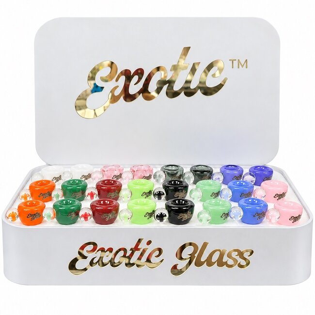 EXOTIC 14MM MUSHROOM HANDLE EXOTIC GLASS BOWL -CC519