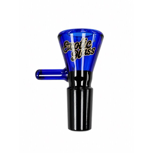 EXOTIC 14MM EXOTIC GLASS BOWL COBALT WITH HANDLE-CC509