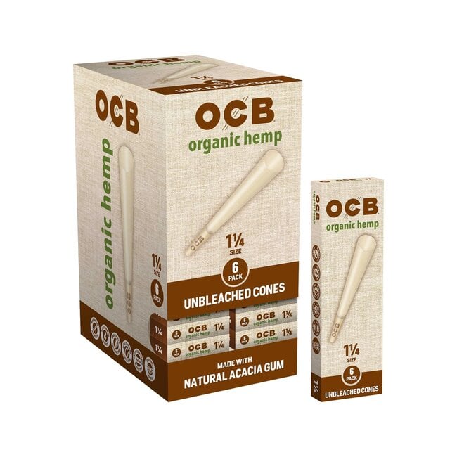 OCB OCB ORGANIC HEMP CONES 1-1/4 6PK