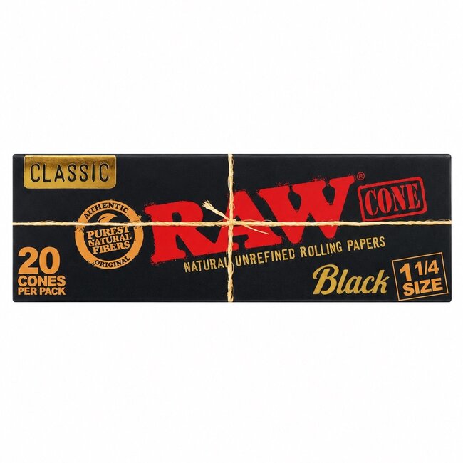 RAW RAW BLACK PRE ROLLED CONE-20 PACK