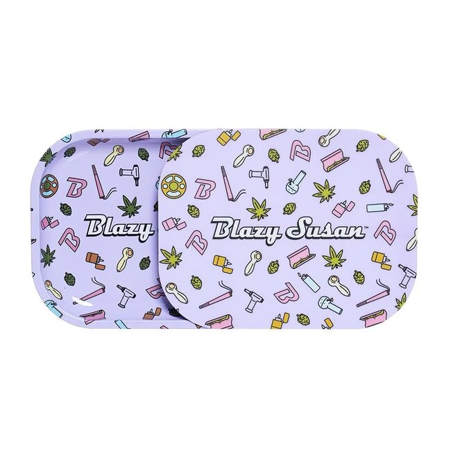 BLAZY SUSAN BLAZY SUSAN SMALL METAL ROLLING TRAY W/LID