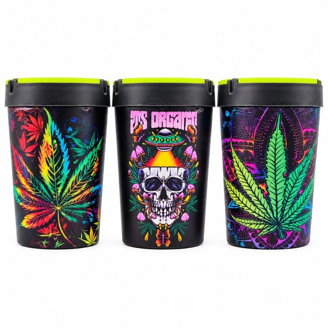 FUJIMA FUJIMA LEAF & SKULL GLOW IN DARK CAR ASHTRAY