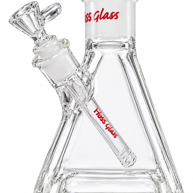 HOSS GLASS 6'' HOSS GLASS PYRAMID BASE GLASS RED-H057