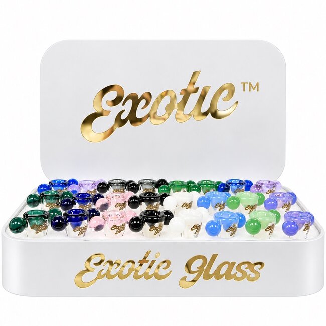 EXOTIC 14MM DOUBLE ORB EXOTIC GLASS BOWL-CC504