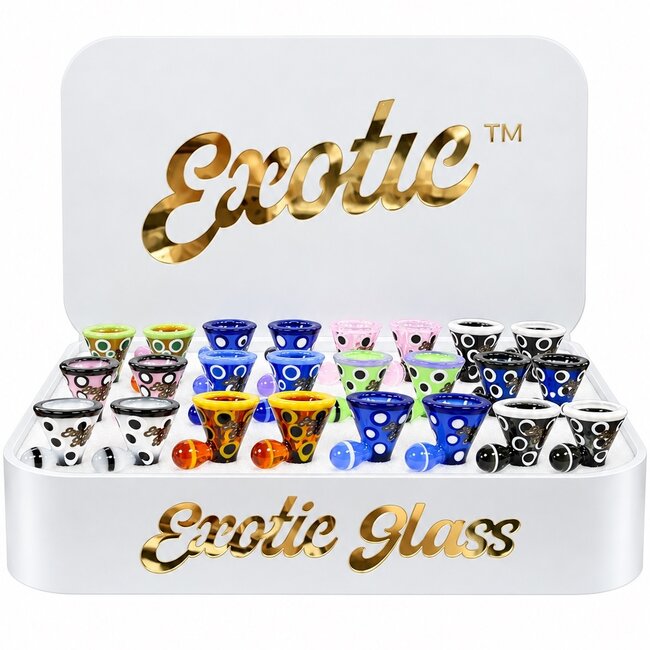 EXOTIC 14MM DALMATIAN DOT EXOTIC GLASS BOWL-CC495