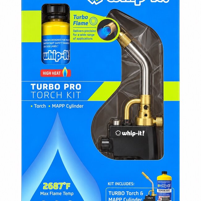 WHIP IT WHIP IT TURBO PRO TORCH WITH MAPP GAS-TC-BLWT-LG05-MAPP