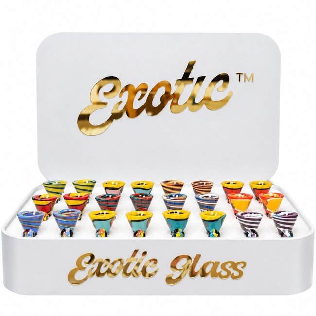 EXOTIC 14MM CURVED HORN EXOTIC GLASS BOWL-CC494