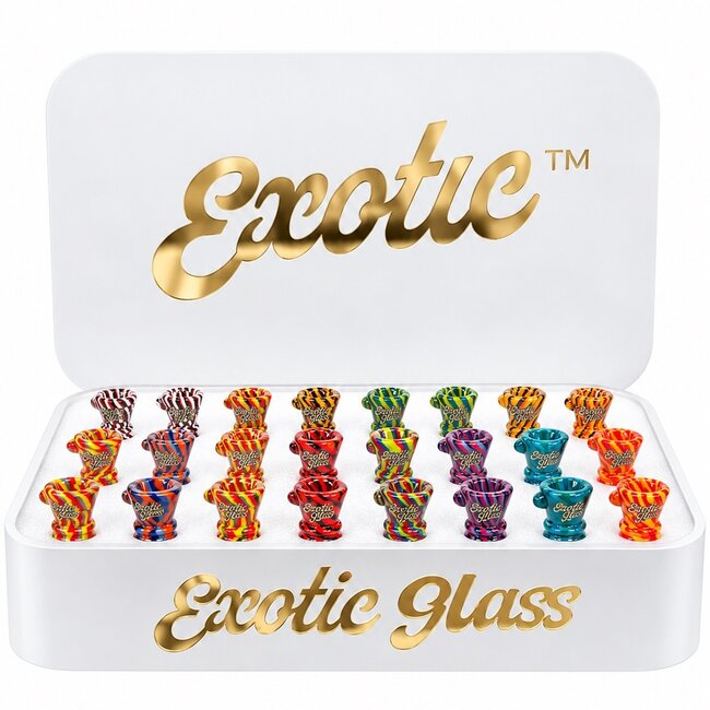 EXOTIC 14MM CANDY SWIRL EXOTIC GLASS BOWL -CC505