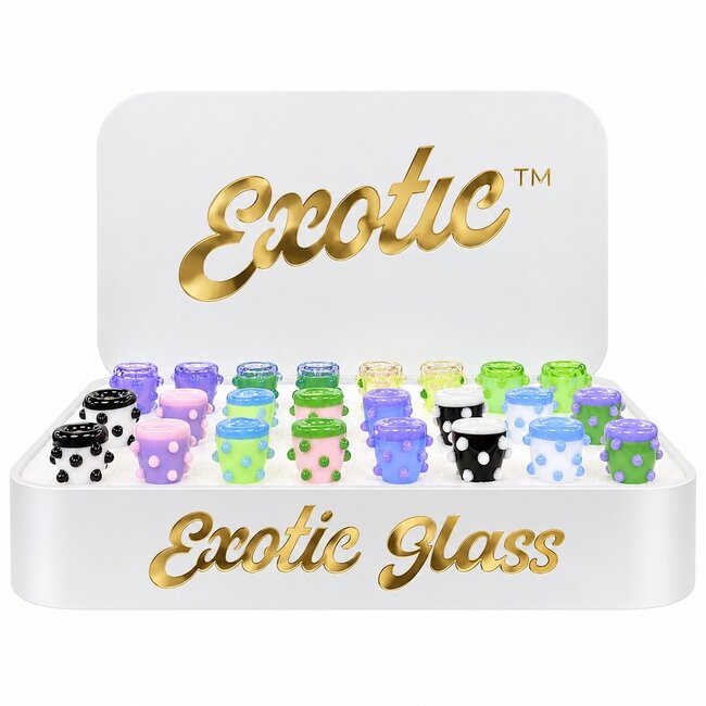 EXOTIC 14MM CANDY STUD EXOTIC GLASS BOWL -CC548