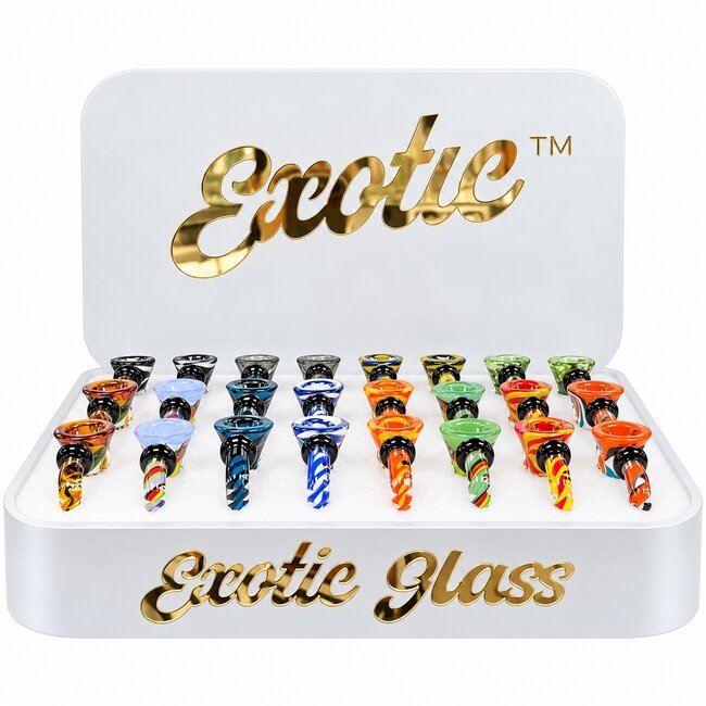 EXOTIC 14MM VORTEX EXOTIC GLASS BOWL-CC421