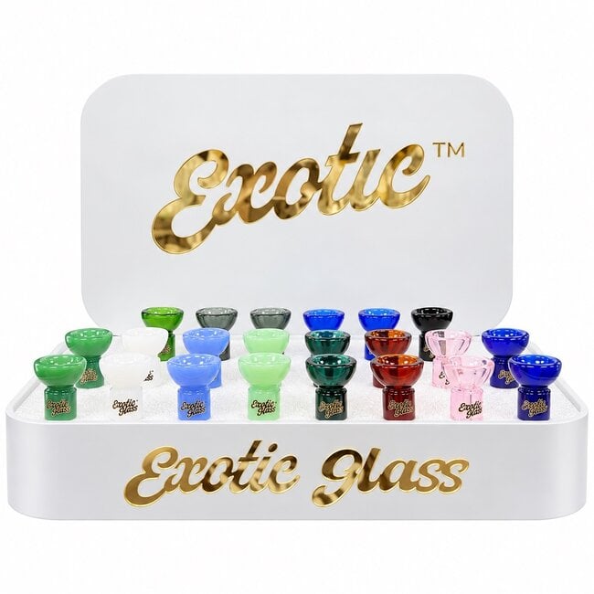 EXOTIC 14MM SOLID EXOTIC GLASS BOWL-CC498