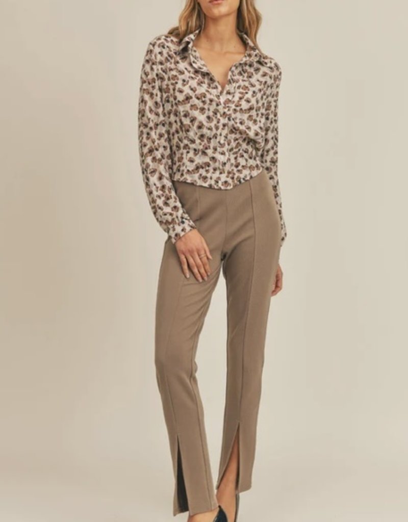 Flare-Leg with Front Slit High-Rise Pants, The Modern Stretch