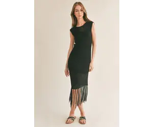 florere hybrid knit satin midi dress Knit & Rib Satin Hybrid Midi Dress – Florere main image 1
