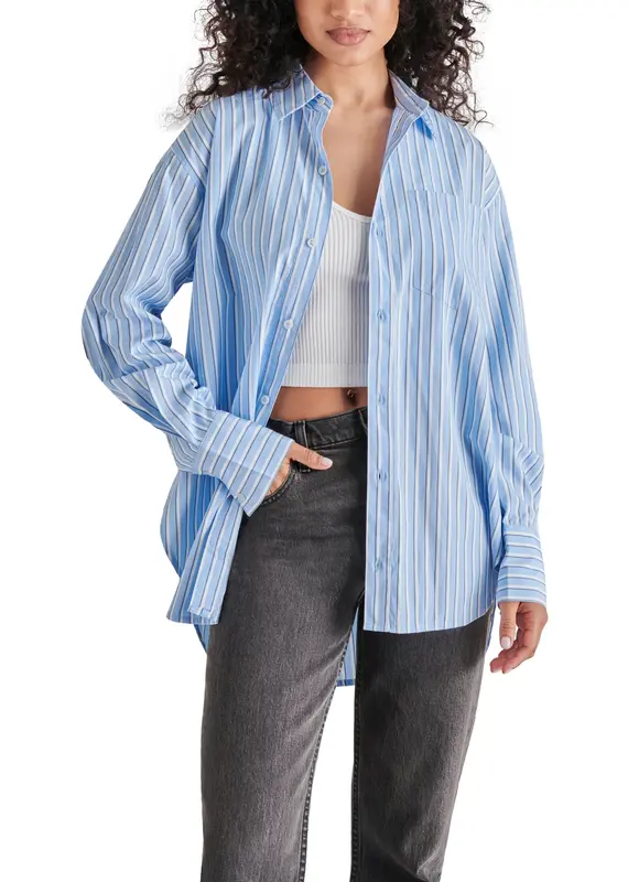 Okalpis - Long-Sleeve Color Block Striped Knit Hooded Jacket / Plain  Camisole Top / High-Waist Ruffle A-Line Mini Skirt