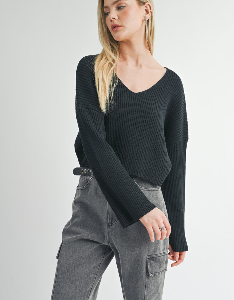 SAGE THE LABEL JULIA V-NECK SWEATER