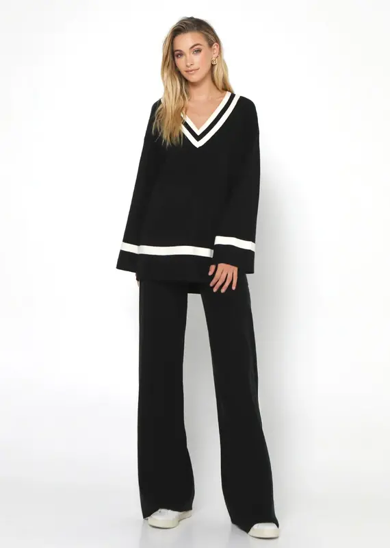 MADISON THE LABEL VARSITY KNIT JUMPER