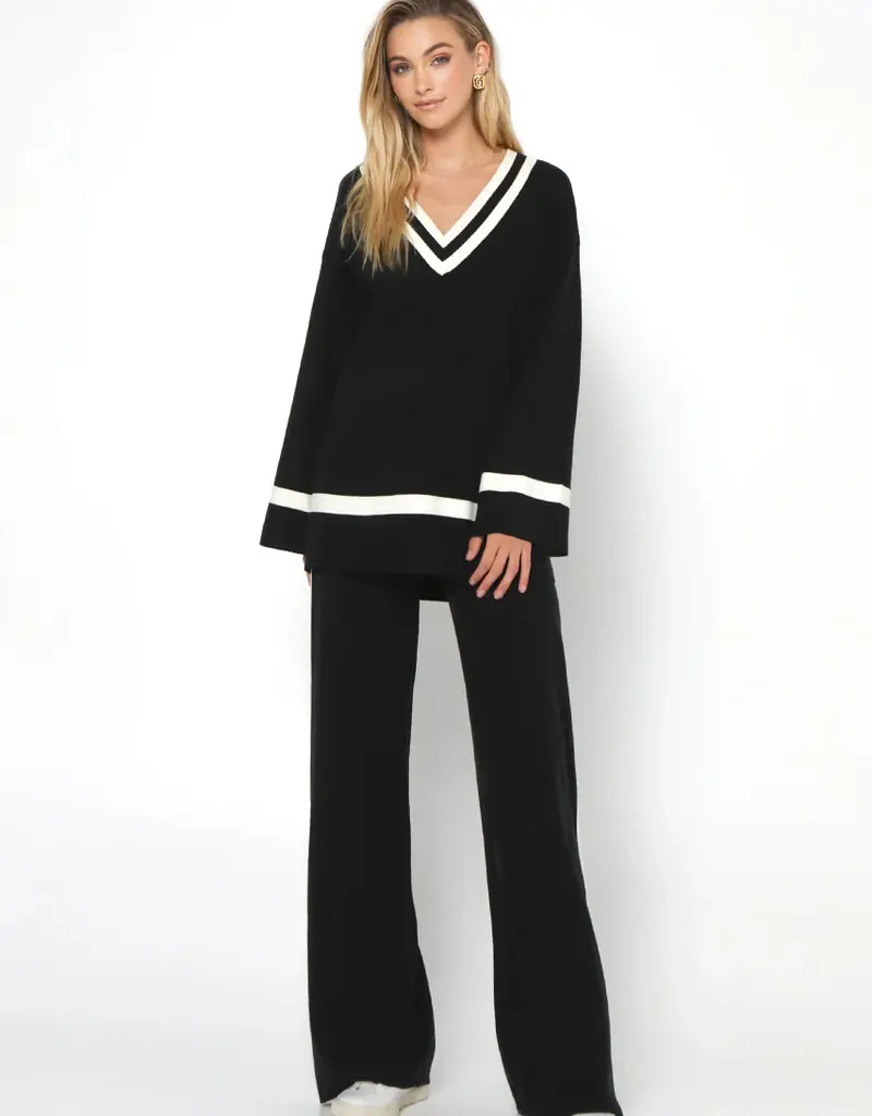 MADISON THE LABEL VARSITY KNIT JUMPER