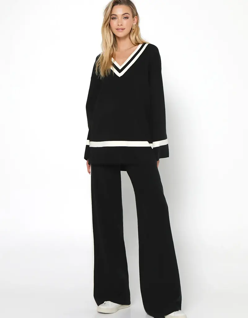 MADISON THE LABEL VARSITY KNIT JUMPER