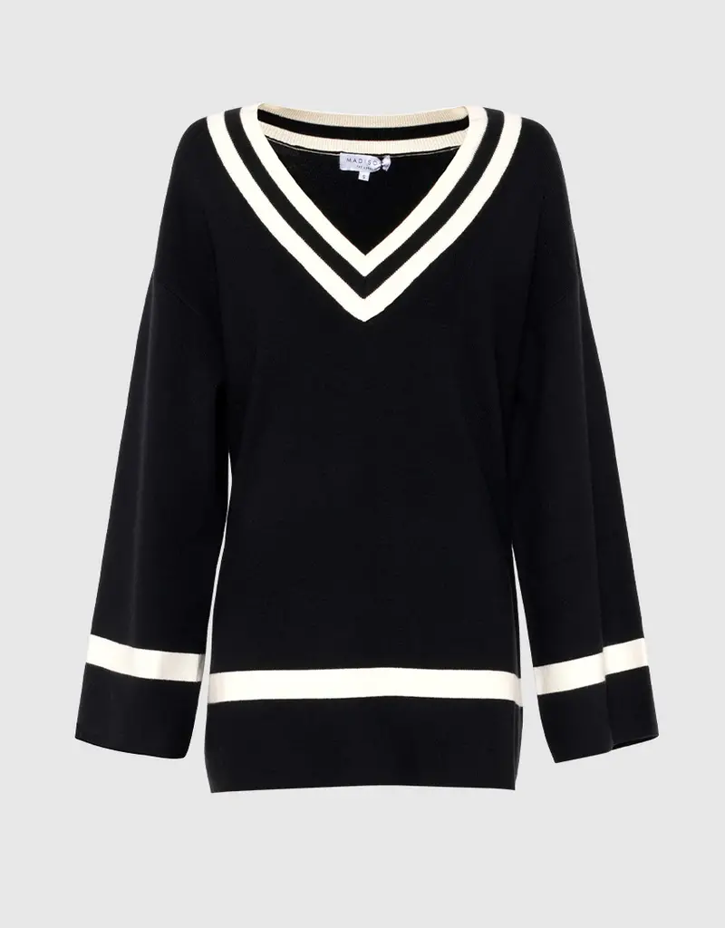 MADISON THE LABEL VARSITY KNIT JUMPER