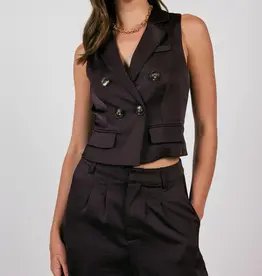 SAGE THE LABEL CULTURE DOUBLE BREASTED SATIN VEST