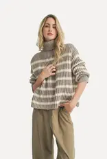 SADIE AND SAGE AKI STRIPED TURTLENECK