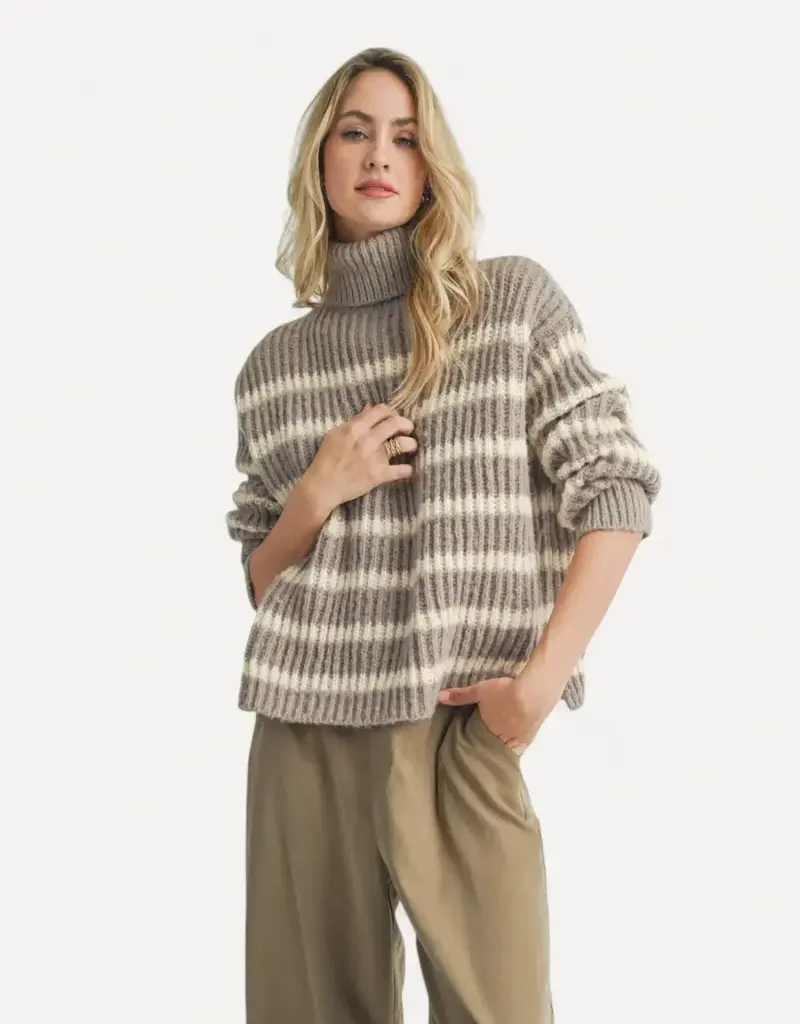 SADIE AND SAGE AKI STRIPED TURTLENECK