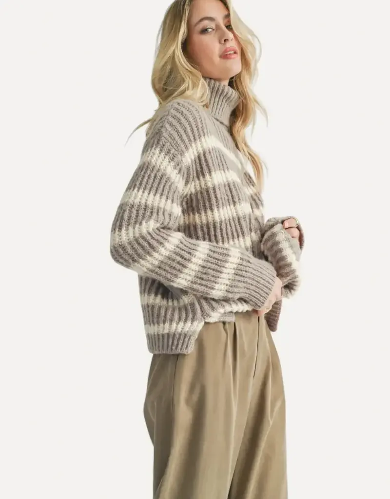 SADIE AND SAGE AKI STRIPED TURTLENECK