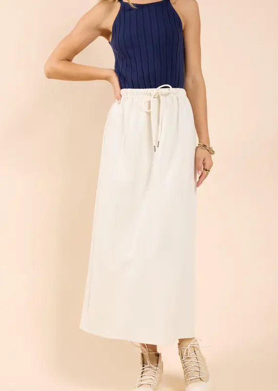 SADIE AND SAGE LONESTAR DRAWSTRING MIDI SKIRT