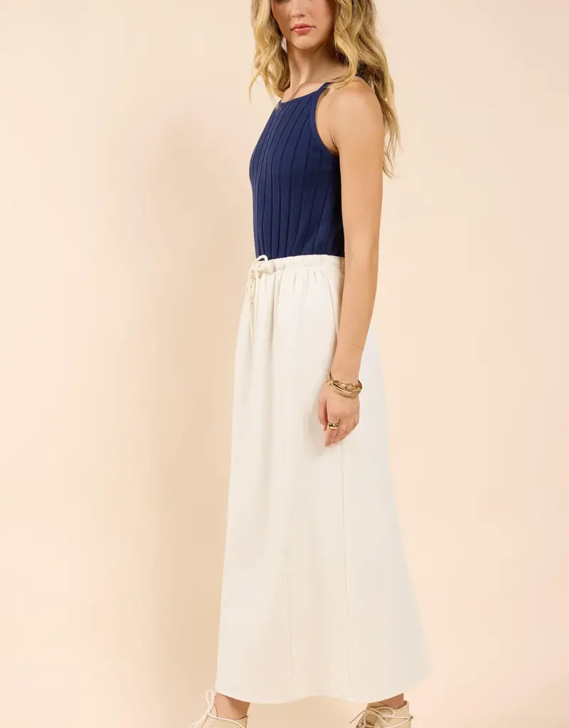 SADIE AND SAGE LONESTAR DRAWSTRING MIDI SKIRT
