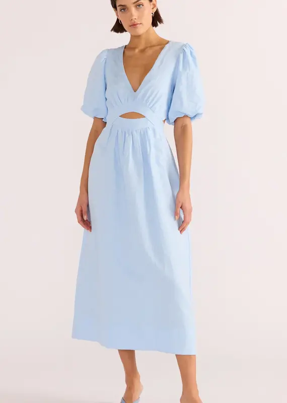 MINKPINK PANDORA PUFF SLEEVE MIDI DRESS
