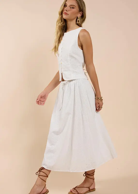 SADIE AND SAGE SUNDREAM EYELET MAXI SKIRT