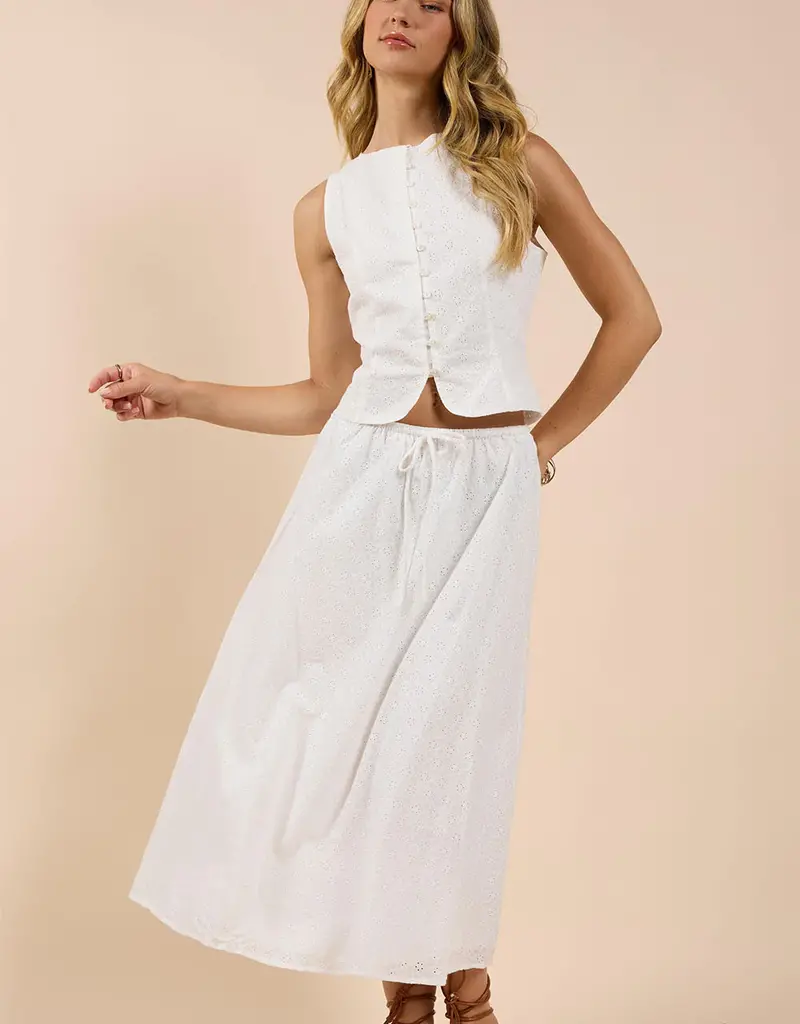 SADIE AND SAGE SUNDREAM EYELET MAXI SKIRT