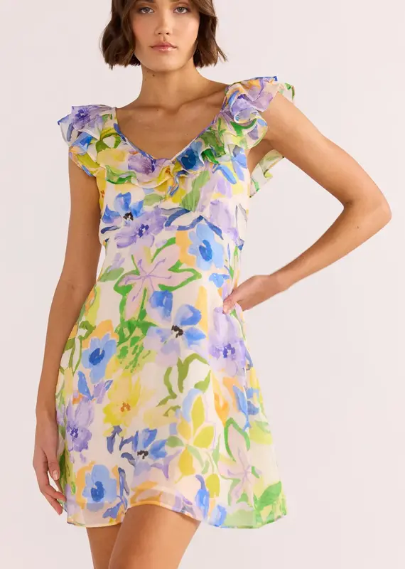 MINKPINK FABLE FRILL MINI DRESS