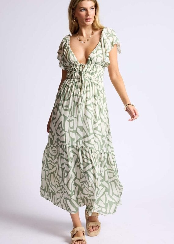SAGE THE LABEL AL FRESCO RUFFLE MAXI DRESS