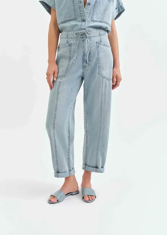 DAZE VILLA DRAWSTRING BARREL JEANS