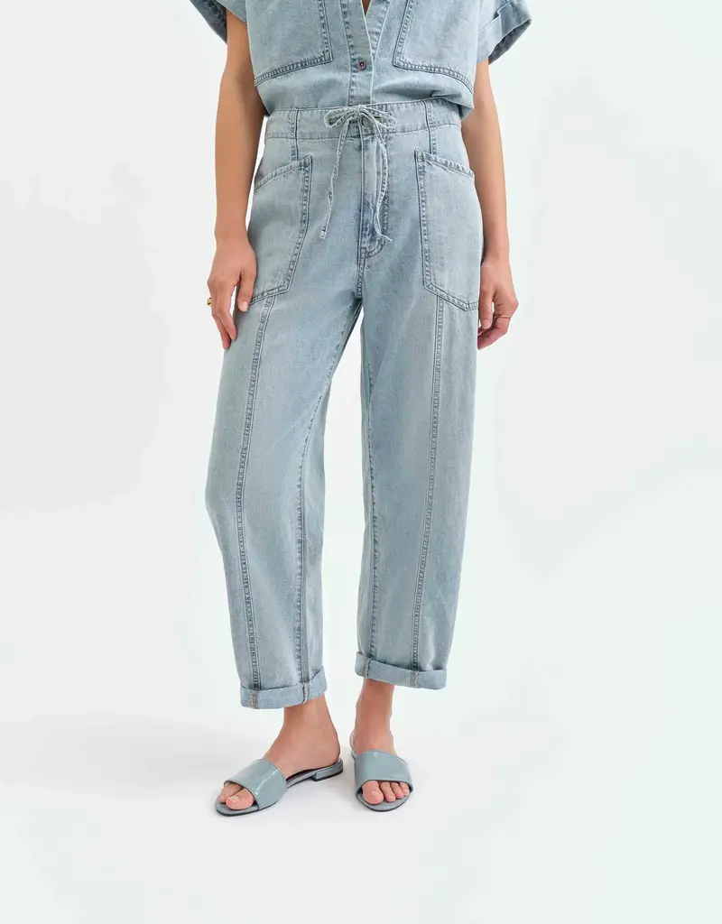 DAZE VILLA DRAWSTRING BARREL JEANS