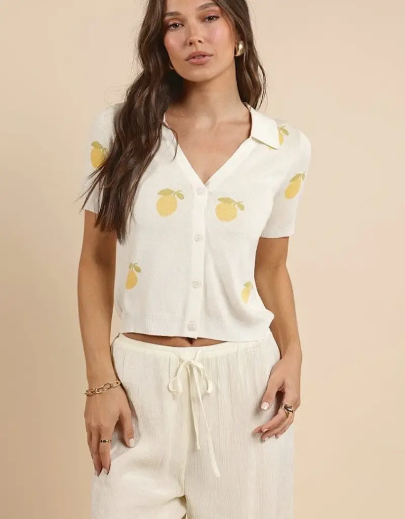 SADIE AND SAGE CITRON KNIT SHIRT