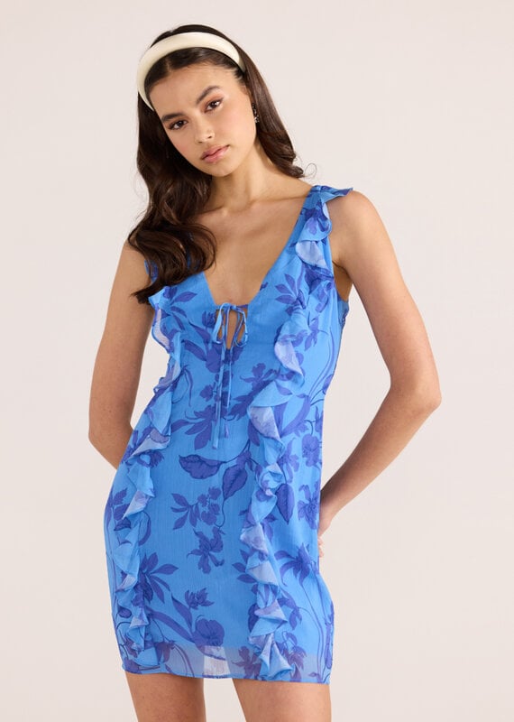 MINKPINK JEANNE RUFFLE MINI DRESS