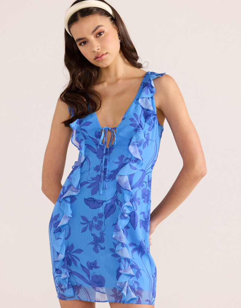MINKPINK JEANNE RUFFLE MINI DRESS