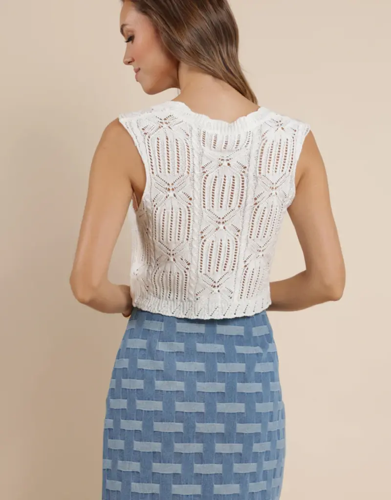 SAGE THE LABEL BETH TIE FRONT SWEATER VEST