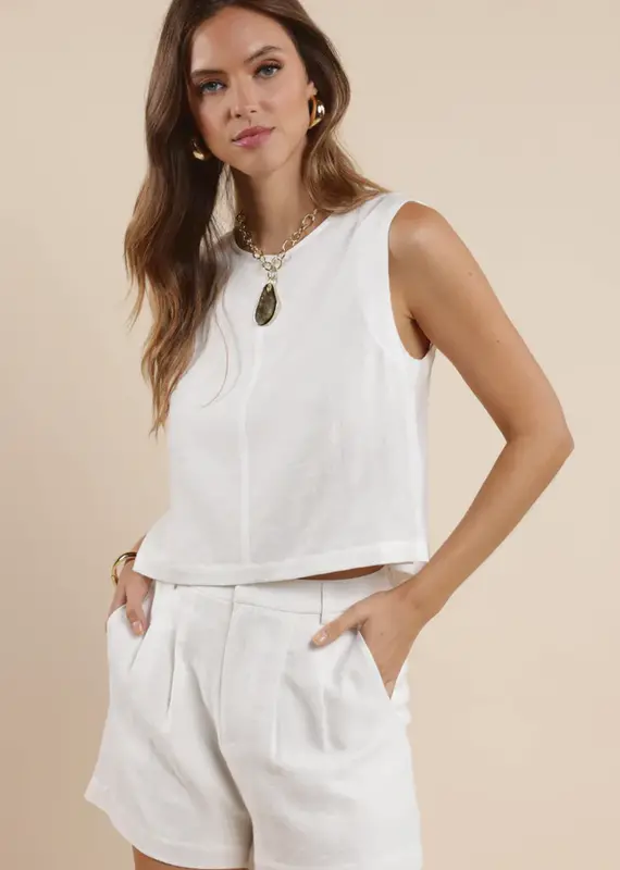 SAGE THE LABEL COASTAL CALM LINEN TANK