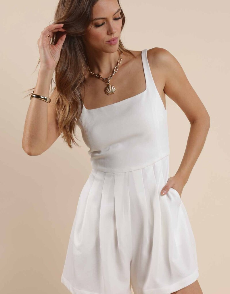 SAGE THE LABEL SOFT WAVES PLEATED ROMPER