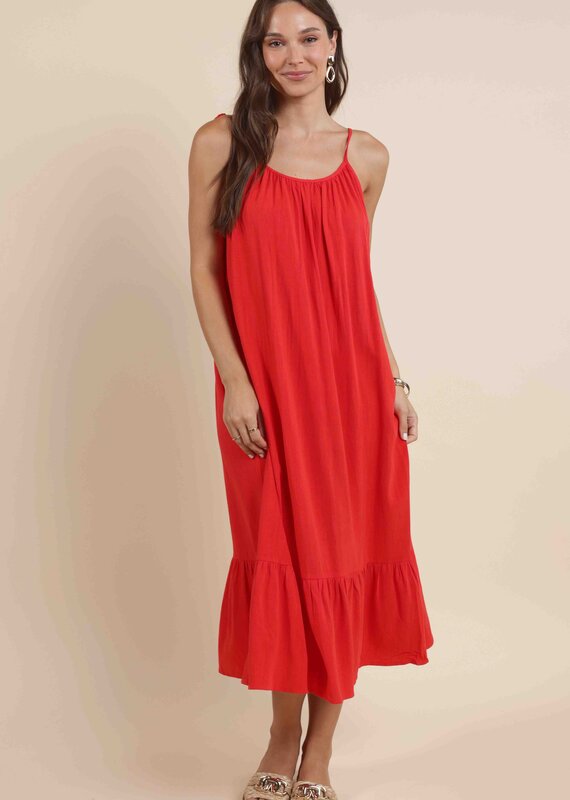 SADIE AND SAGE SUGARLOAF TIE STRAP MIDI DRESS