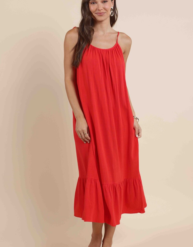 SADIE AND SAGE SUGARLOAF TIE STRAP MIDI DRESS