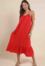 SADIE AND SAGE SUGARLOAF TIE STRAP MIDI DRESS